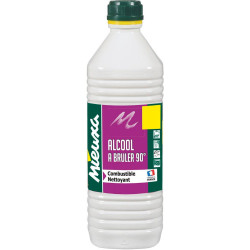 Alcool à bruler 90 degrés - Bouteille 1L
