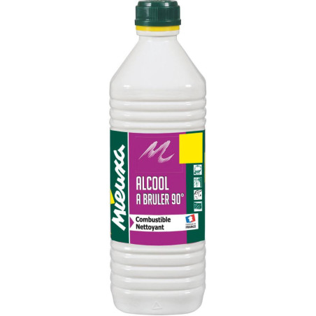 Alcool à bruler 90 degrés - Bouteille 1L