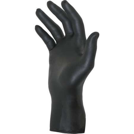 Gants jetables ambidextres noir en nitrile