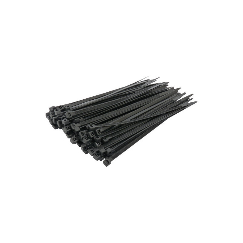 Colliers de câblage nylons noir - 200 x 3,6 mm