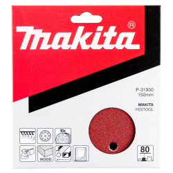 Disques abrasifs Ø 150 mm auto-agrippant 8 + 1 trous (bois/métal) - P-31930 Makita