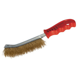 BROSSE METAL CONVEXE A MANCHE ROUGE