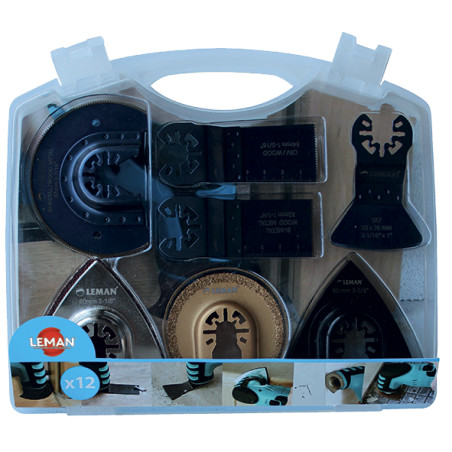 Coffret de 12 accessoires multi matériaux - Leman 450012