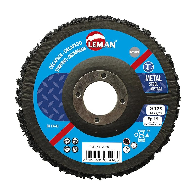 Disque plat 125 x 22.23 ep14 nylon - Leman 4112570