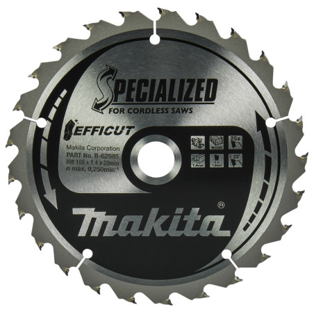 Lame de scie circulaire - 165 x 20 x 1,4 mm - 25 dents - Bois MAKITA B62979