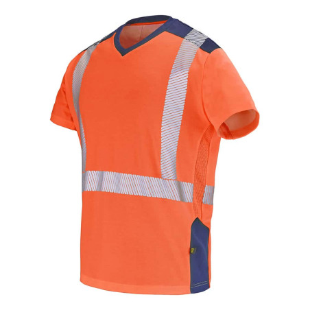 Tee shirt de travail haute visibilité GHARBI ORANGE/MARINE -taille M