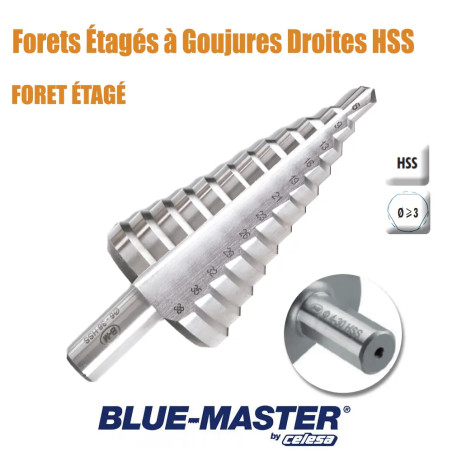FORET ÉTAGÉ HSS Ø4-20X9 BLISTER