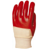GANTS PVC ROUGES POIGNET TRICOT T10