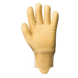 Gants fleur vachette beige, protège artère - Taille 10