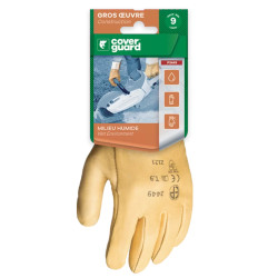 Gants fleur vachette beige, protège artère - Taille 10