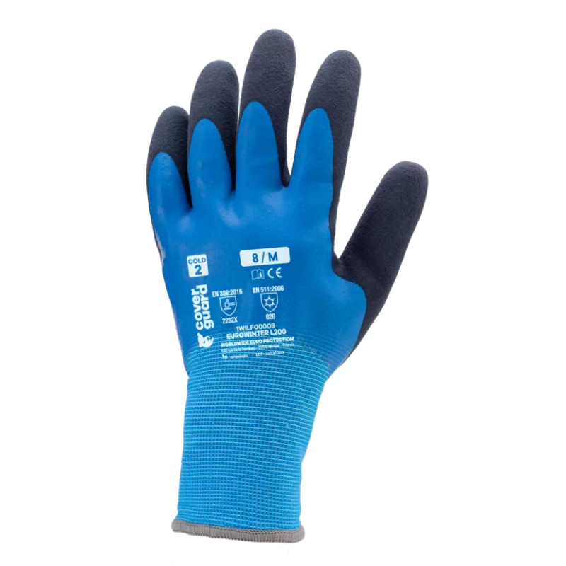 Gants EUROWINTER L200 J13 PE dble end. latex doublé - T10 Coverguard