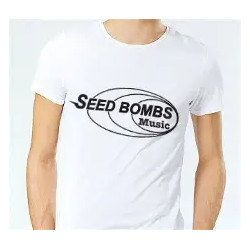 TEE SHIRT BLANC POCKET en taille M avec logo SEED BOMBS MUSIC