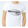 TEE SHIRT BLANC POCKET en taille M avec logo SEED BOMBS MUSIC