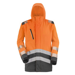 PARKA COQUE ERWIN ORANGE FLUO / GRIS - taille L