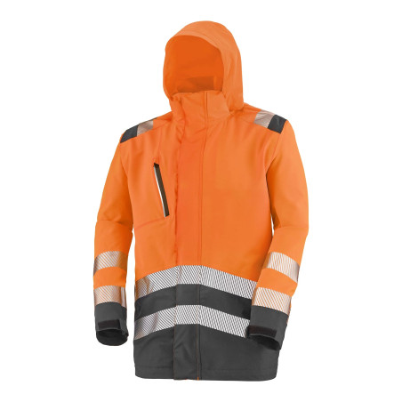 PARKA COQUE ERWIN ORANGE FLUO / GRIS - taille L