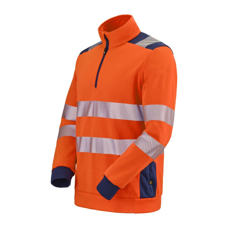 SWEAT FLUO SAFE XP ORANGE FLUO / BLEU - Taille XL