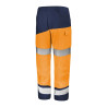 Pantalon haute visibilité orange fluo / marine - Taille M