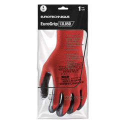Gants EUROLITE 13L850 J13 PE rouge J13 end. latex noir T10