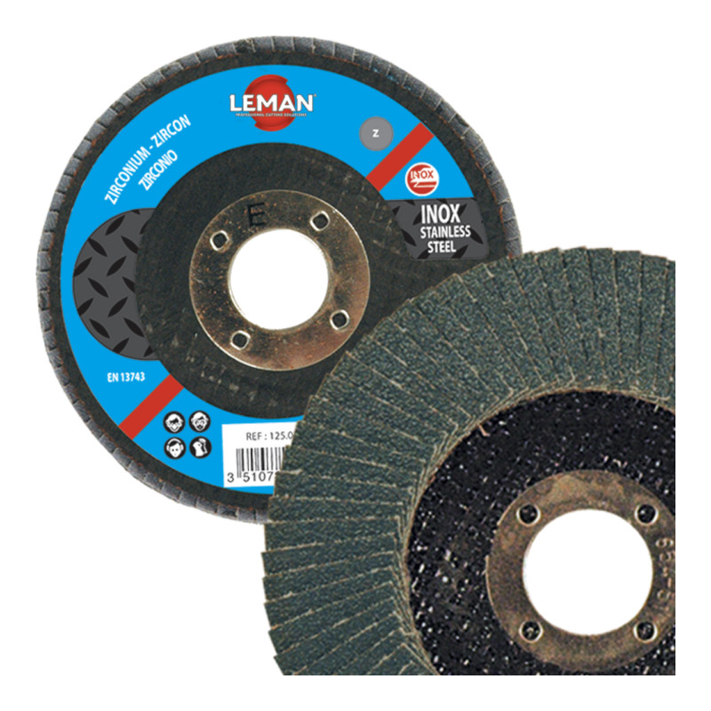 Disque à lamelles zirconium - Ø125 mm grain 120 | Leman