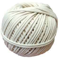 Cordeau coton tressé 2,5 mm - Pelote de 100 g écru