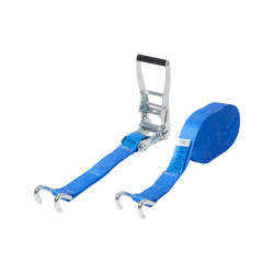 Sangle d’arrimage 6T - 9M bleu avec doigt écarté
