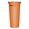 Goulotte à gravat orange avec chaînes