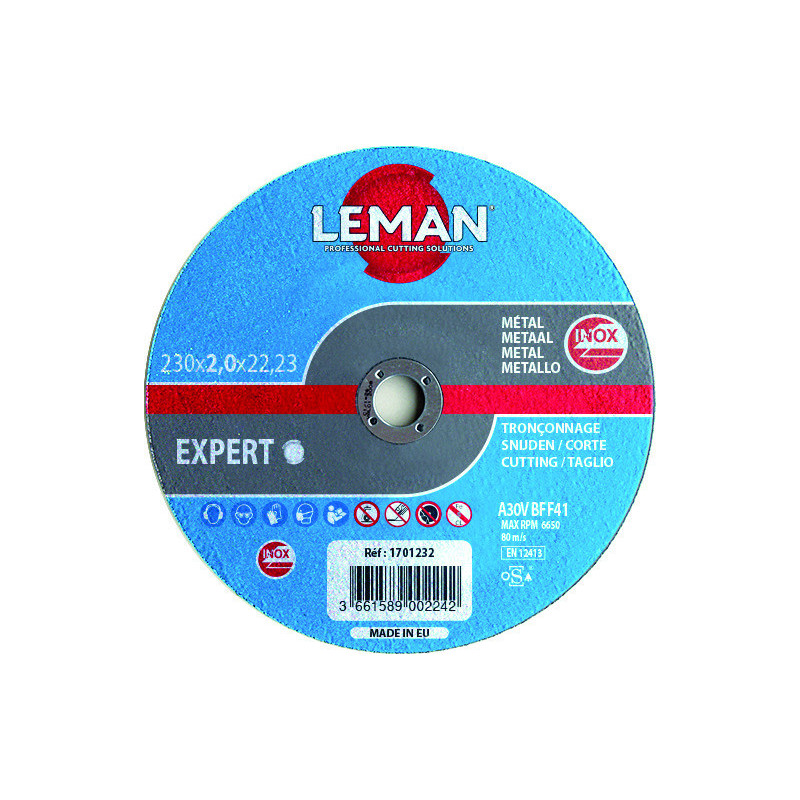 Disque à tronçonner en inox 230 X 2.00 X 22.23